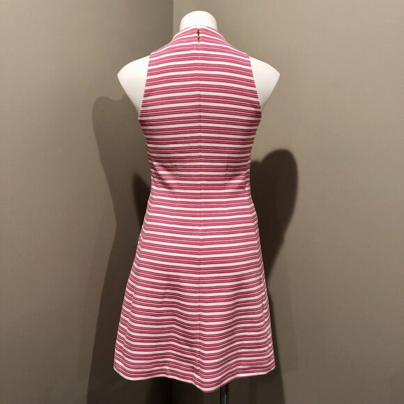 Lilly Pulitzer Dress Small Pink White Stripe Sleeveless Lined V Neck Back Zip - Picture 4 of 12
